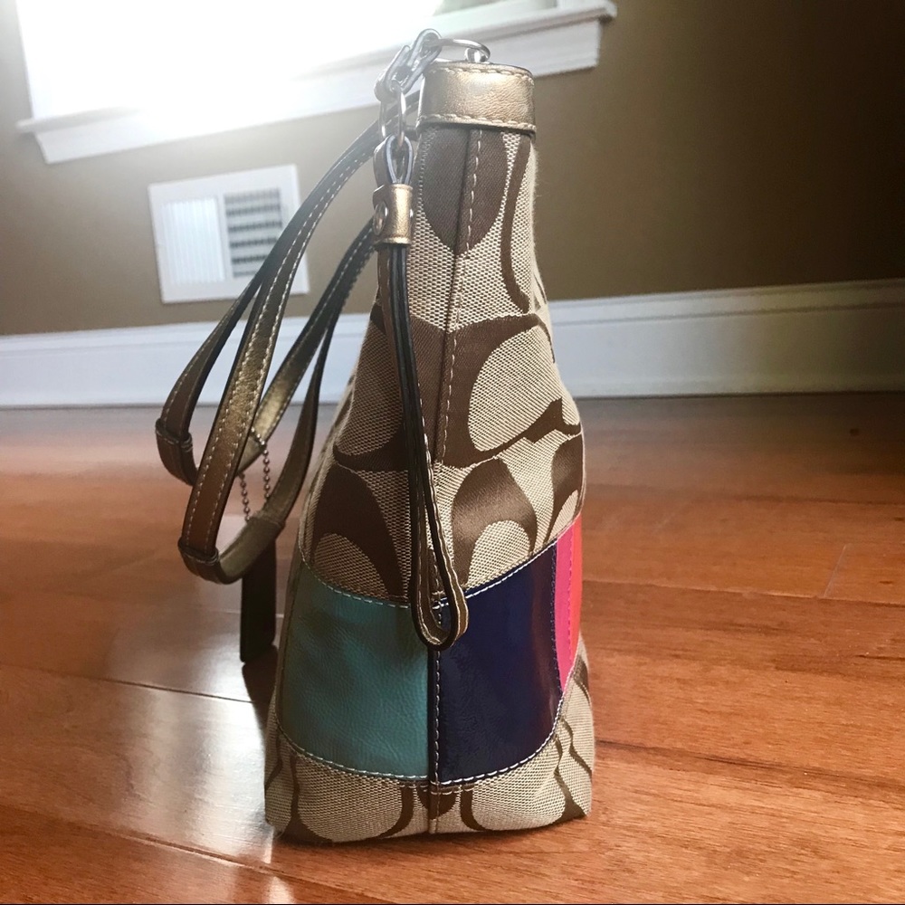 Coach Signature MultiColor Stripe Tote - Picture 3 of 8